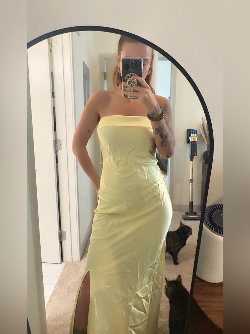 Altar'd State Paityn Strapless Maxi Dress Yellow